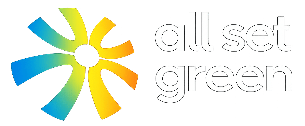 All Set Green complete white logo